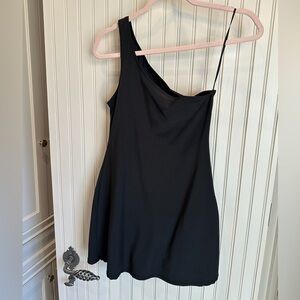 Abercrombie & Fitch Black One-Shoulder Athletic Dress